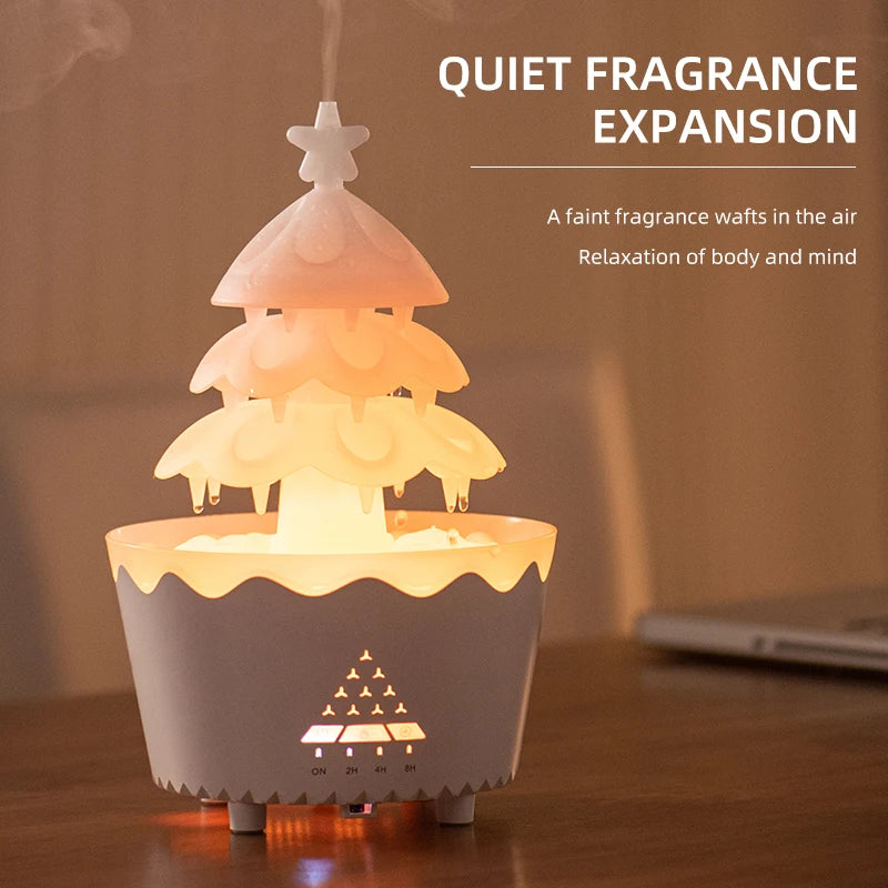 2024 New Design Aromatherapy Essential Oil Diffuser 360ML, Air Diffuser/Raindrop Humidifier, Suitable for Home Christmas Gift