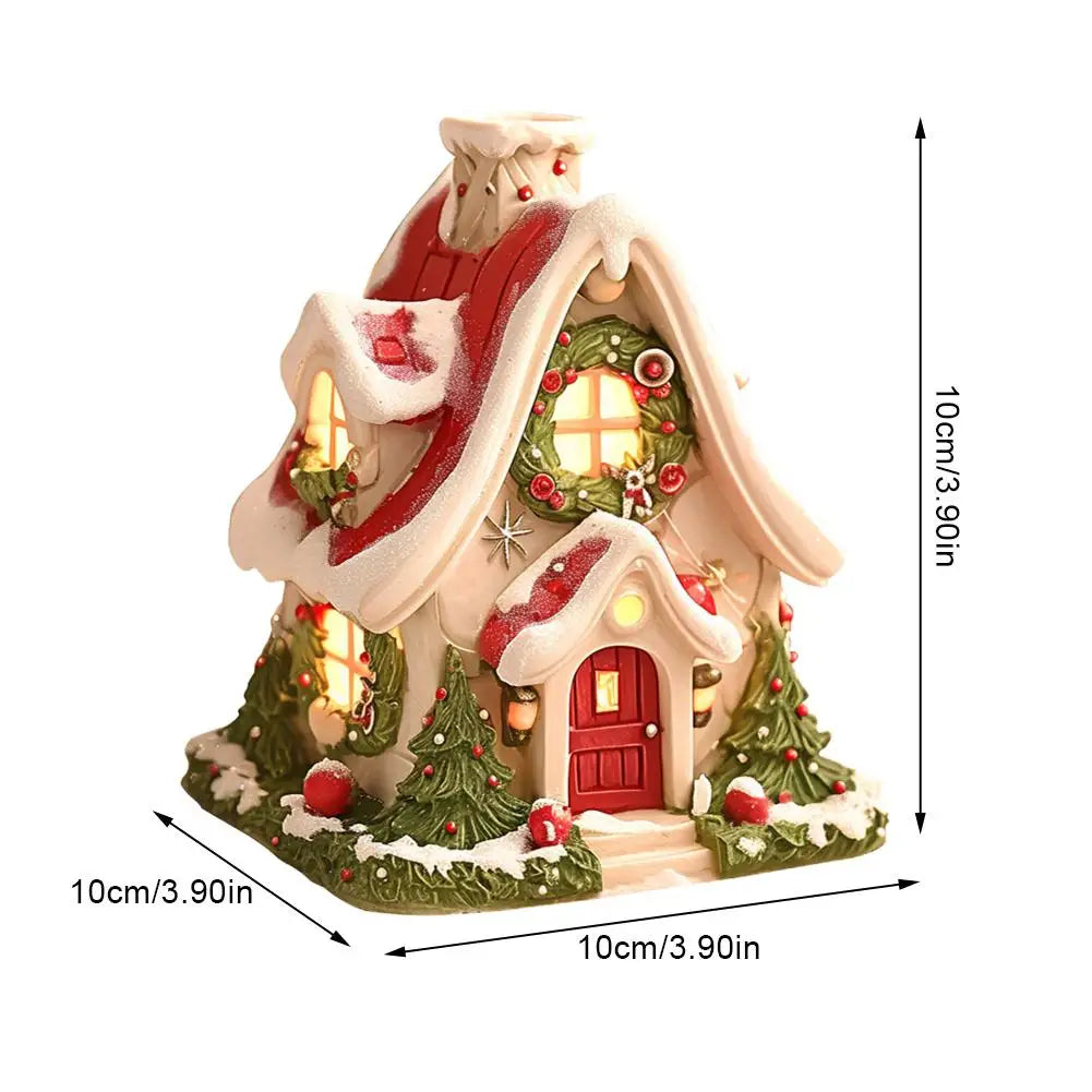 Christmas Decoration Snow House Incense Burner Holder Aromatherapy Stove Resin Fragrance Diffuser Ornament Christmas Gifts