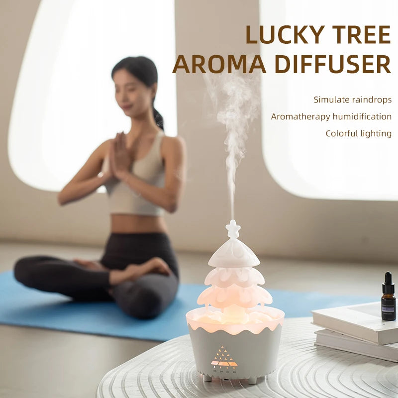 2024 New Design Aromatherapy Essential Oil Diffuser 360ML, Air Diffuser/Raindrop Humidifier, Suitable for Home Christmas Gift