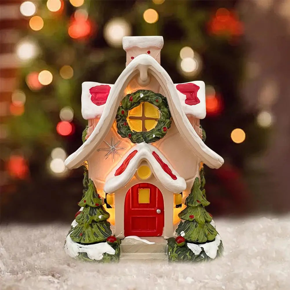 Christmas Decoration Snow House Incense Burner Holder Aromatherapy Stove Resin Fragrance Diffuser Ornament Christmas Gifts